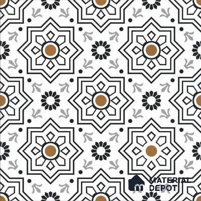 Moroccan Look Wall & Floor Tile TL 08461  2 ft x 2 ft Porcelain Matte Finish - 8 mm | Suitable For Kitchen Backsplash, Balcony, Dining Area | Please Expect a Slight Variation of Pattern