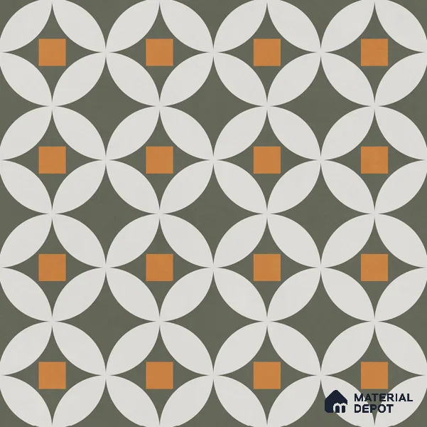 Moroccan Look Wall & Floor Tile TL 08463  2 ft x 2 ft Porcelain Matte Finish - 8 mm | Please Expect a Slight Variation of Pattern (Sample)