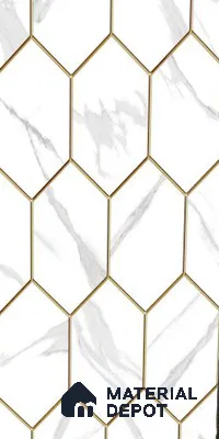 Glass Highlighter Wall Tile TL 12904 Sabed Gris Gold 2 ft x 1 ft Glossy Finish Ceramic Tile - 9 mm | Suitable For Kitchen, Bathroom & Accent/Feature Wall