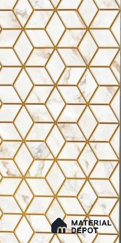 Glass Highlighter Wall Tile TL 12903 Ormot Multi Gold 2 ft x 1 ft Glossy Finish Ceramic Tile - 9 mm | Suitable For Kitchen, Bathroom & Accent/Feature Wall
