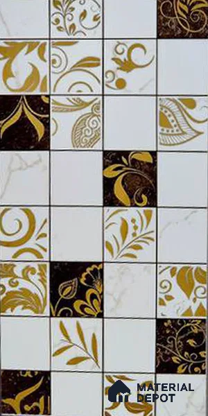 Glass Highlighter Wall Tile TL 12894 Aurelia Mosaic 2 ft x 1 ft Glossy Finish Ceramic Tile - 9 mm | Suitable For Kitchen, Bathroom & Accent/Feature Wall