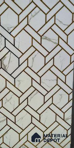 Glass Highlighter Wall Tile TL 12895 Ivory Weave 2 ft x 1 ft Glossy Finish Ceramic Tile - 9 mm | Suitable For Kitchen, Bathroom & Accent/Feature Wall