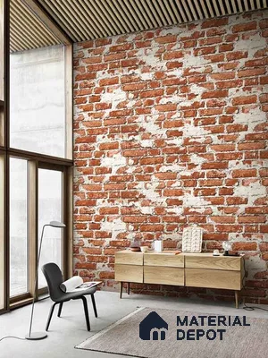 10221-1 | 5.18 Meter x 42 Inch PVC Brick Look Wallpaper - 59.5 Sq. Ft. | Minimum 15% wastage during installation