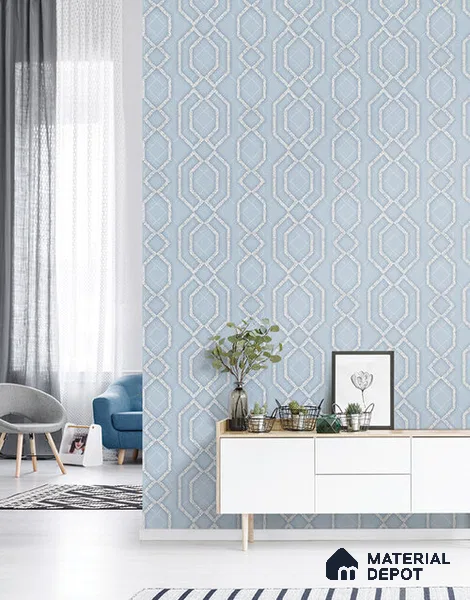 10224-3 | 5.18 Meter x 42 Inch PVC Geometric Look Wallpaper - 59.5 Sq. Ft. | Minimum 15% wastage during installation