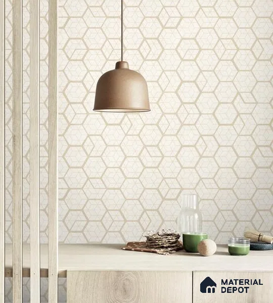 10226-1 | 5.18 Meter x 42 Inch PVC Geometric Look Wallpaper - 59.5 Sq. Ft. | Minimum 15% wastage during installation