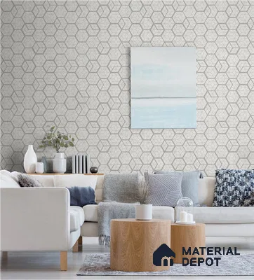 10226-3 | 5.18 Meter x 42 Inch PVC Geometric Look Wallpaper - 59.5 Sq. Ft. | Minimum 15% wastage during installation