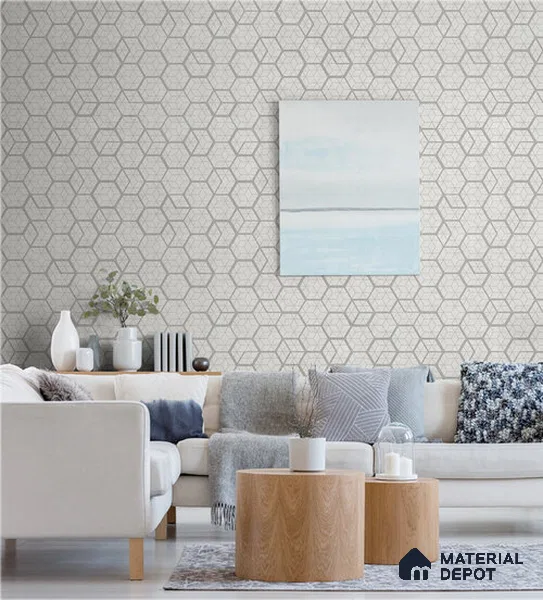 10226-3 | 5.18 Meter x 42 Inch PVC Geometric Look Wallpaper - 59.5 Sq. Ft. | Minimum 15% wastage during installation