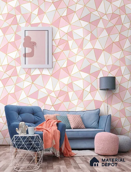 10230-3 | 5.18 Meter x 42 Inch PVC Geometric Look Wallpaper - 59.5 Sq. Ft. | Minimum 15% wastage during installation