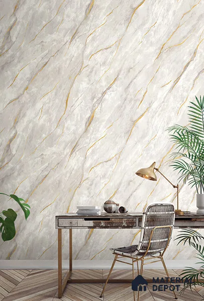 10233-1 | 5.18 Meter x 42 Inch PVC Marble Look Wallpaper - 59.5 Sq. Ft. | Minimum 10% wastage during installation