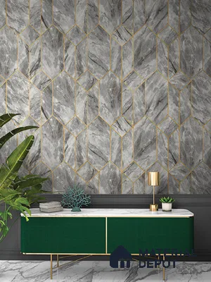 10234-4 | 5.18 Meter x 42 Inch PVC Geometric Look Wallpaper - 59.5 Sq. Ft. | Minimum 15% wastage during installation