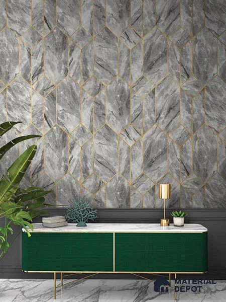 10234-4 | 5.18 Meter x 42 Inch PVC Geometric Look Wallpaper - 59.5 Sq. Ft. | Minimum 15% wastage during installation