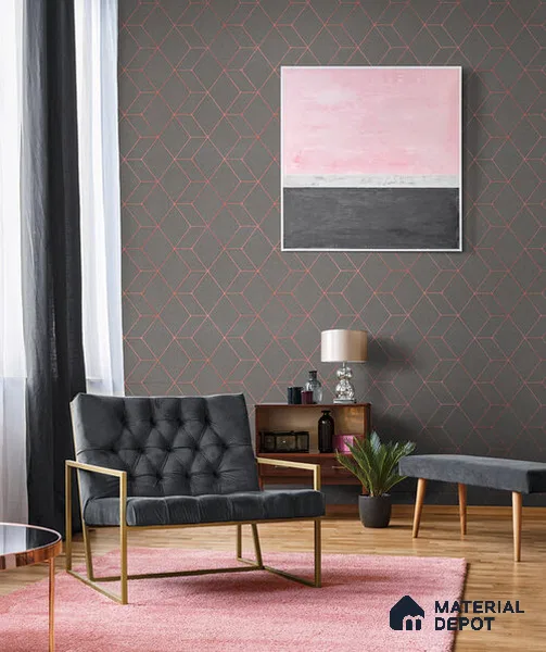 10237-3 | 5.18 Meter x 42 Inch PVC Geometric Look Wallpaper - 59.5 Sq. Ft. | Minimum 15% wastage during installation