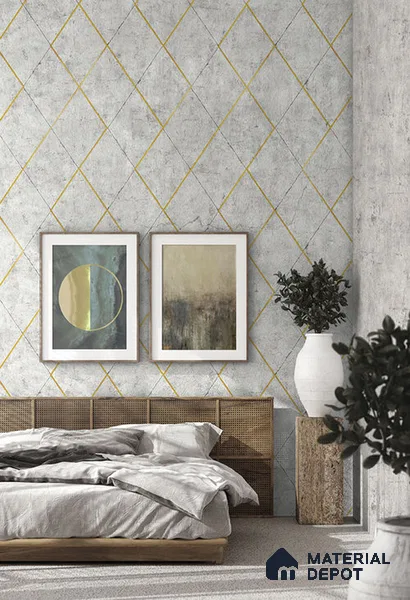 10240-2 | 5.18 Meter x 42 Inch PVC Geometric Look Wallpaper - 59.5 Sq. Ft. | Minimum 15% wastage during installation