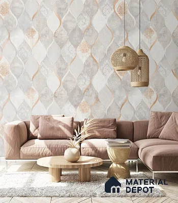 10253-2 | 5.18 Meter x 42 Inch PVC Patterned Look Wallpaper - 59.5 Sq. Ft. | Minimum 15% wastage during installation