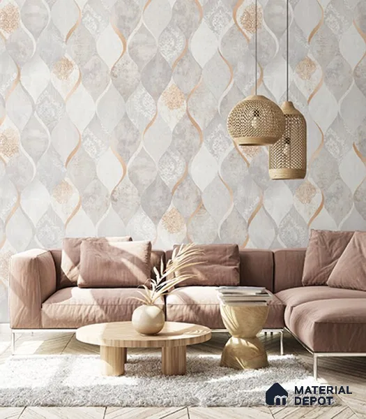 10253-2 | 5.18 Meter x 42 Inch PVC Patterned Look Wallpaper - 59.5 Sq. Ft. | Minimum 15% wastage during installation