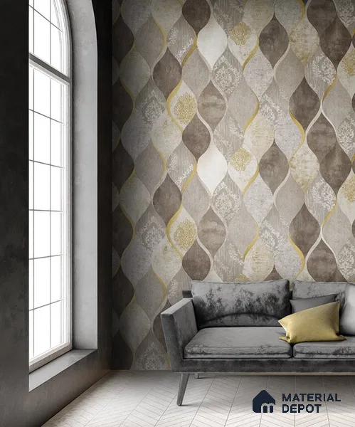 10253-4 | 5.18 Meter x 42 Inch PVC Patterned Look Wallpaper - 59.5 Sq. Ft. | Minimum 15% wastage during installation