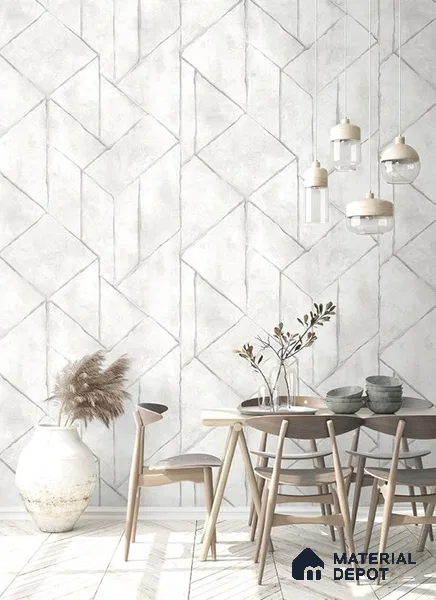 10256-1 | 5.18 Meter x 42 Inch PVC Geometric Look Wallpaper - 59.5 Sq. Ft. | Minimum 15% wastage during installation