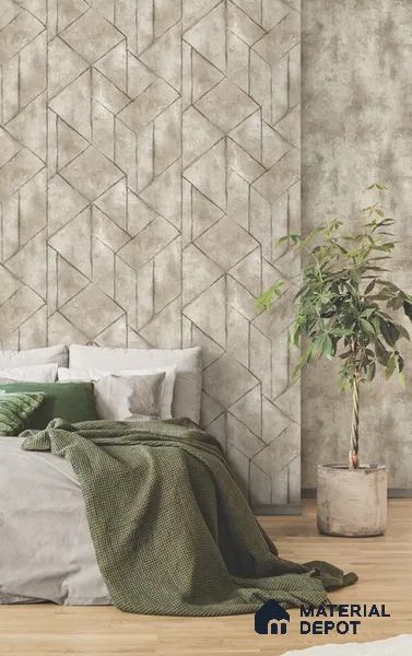 10256-3 | 5.18 Meter x 42 Inch PVC Geometric Look Wallpaper - 59.5 Sq. Ft. | Minimum 15% wastage during installation