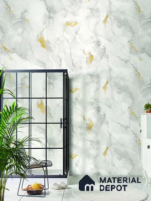 10258-1 | 5.18 Meter x 42 Inch PVC Marble Look Wallpaper - 59.5 Sq. Ft. | Minimum 10% wastage during installation