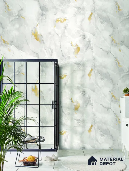 10258-1 | 5.18 Meter x 42 Inch PVC Marble Look Wallpaper - 59.5 Sq. Ft. | Minimum 10% wastage during installation
