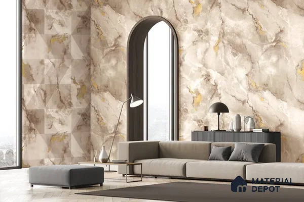 10258-2 | 5.18 Meter x 42 Inch PVC Marble Look Wallpaper - 59.5 Sq. Ft. | Minimum 10% wastage during installation
