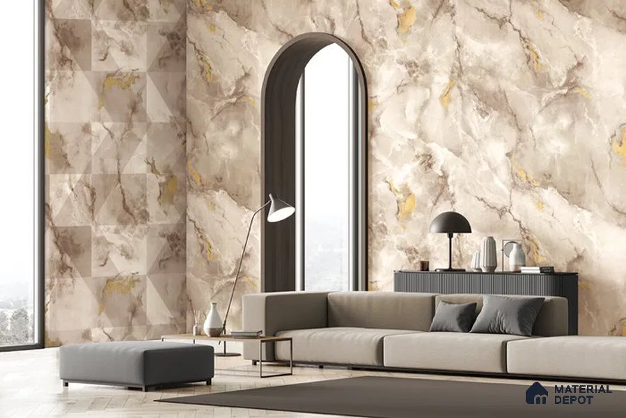 10258-2 | 5.18 Meter x 42 Inch PVC Marble Look Wallpaper - 59.5 Sq. Ft. | Minimum 10% wastage during installation