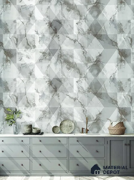 10259-3 | 5.18 Meter x 42 Inch PVC Marble Look Wallpaper - 59.5 Sq. Ft. | Minimum 10% wastage during installation