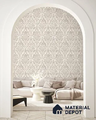 10265-1 | 17ft x 3.5 ft (42 Inches) Damask Look Wallpaper - 59 Sq. Ft. | Minimum 15% wastage during installation