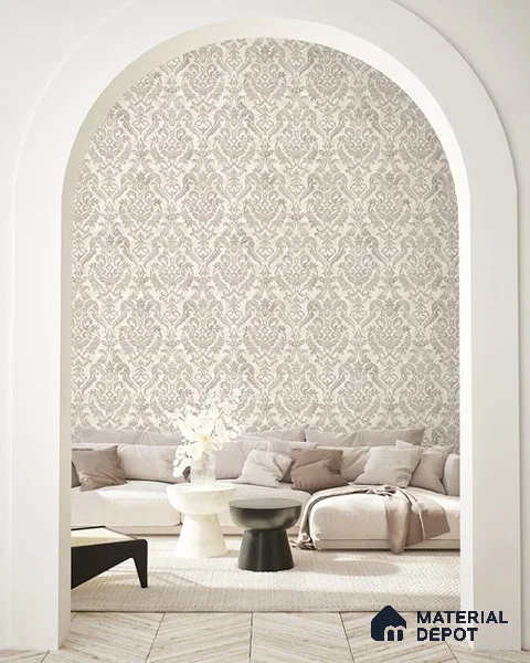 10265-1 | 17ft x 3.5 ft (42 Inches) Damask Look Wallpaper - 59 Sq. Ft. | Minimum 15% wastage during installation