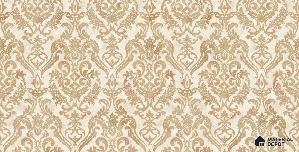 10265-2 | 17ft x 3.5 ft (42 Inches) Damask Look Wallpaper - 59 Sq. Ft. | Minimum 15% wastage during installation