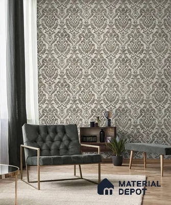 10265-3 | 17ft x 3.5 ft (42 Inches) Damask Look Wallpaper - 59 Sq. Ft. | Minimum 15% wastage during installation