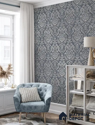 10265-4 | 17ft x 3.5 ft (42 Inches) Damask Look Wallpaper - 59 Sq. Ft. | Minimum 15% wastage during installation