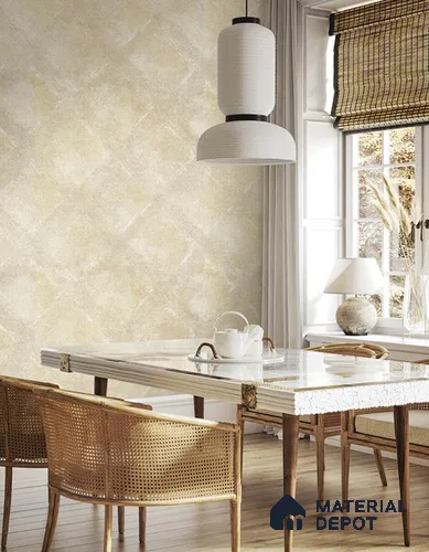 10277-2 | Gold Diamond Quilt PVC Geometric Wallpaper - 17 ft x 3.5 ft (42 Inches), 59 Sq. Ft. (Min. 15% Wastage)