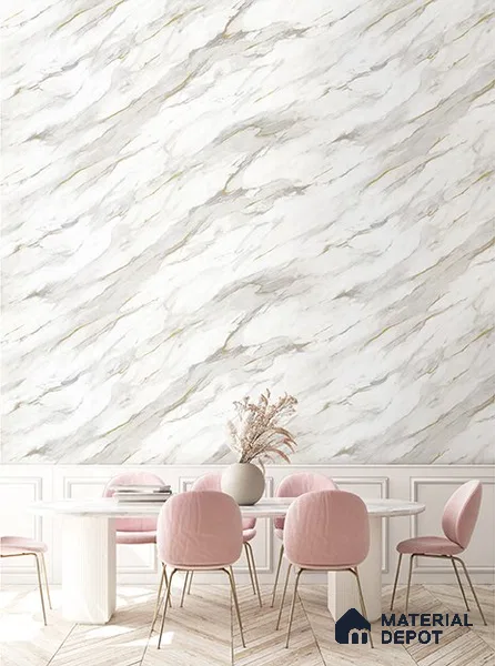 10279-1 17 ft x 3.5 ft (42 Inches) Marble Look Wallpaper - 59 Sq.ft. | Minimum 10% wastage during installation