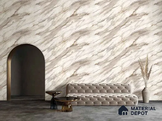 10279-2 | 17ft x 3.5 ft (42 Inches) Marble Look Wallpaper - 59 Sq. Ft. | Minimum 10% wastage during installation