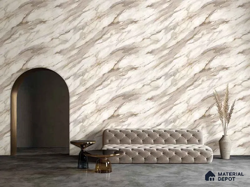 10279-2 | 17ft x 3.5 ft (42 Inches) Marble Look Wallpaper - 59 Sq. Ft. | Minimum 10% wastage during installation