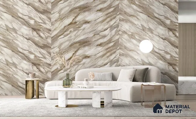 10279-4 | 17ft x 3.5 ft (42 Inches) Marble Look Wallpaper - 59 Sq. Ft. | Minimum 10% wastage during installation