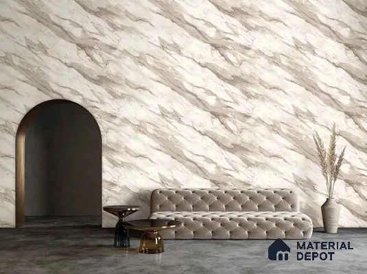 10280-2 | 17ft x 3.5 ft (42 Inches) Marble Look Wallpaper - 59 Sq. Ft. | Minimum 10% wastage during installation