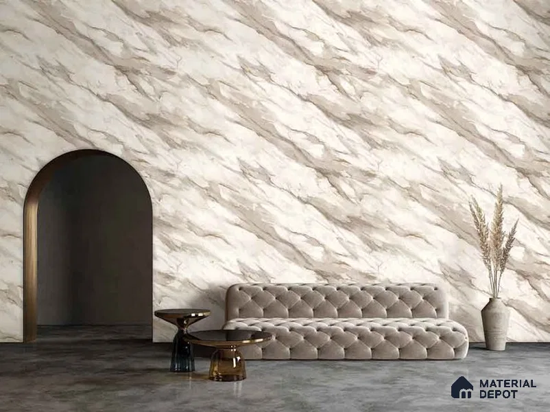 10280-2 | 17ft x 3.5 ft (42 Inches) Marble Look Wallpaper - 59 Sq. Ft. | Minimum 10% wastage during installation