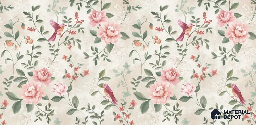 10292-1 | 17ft x 3.5 ft (42 Inches) Florals Look Wallpaper - 59 Sq. Ft. | Minimum 15% wastage during installation