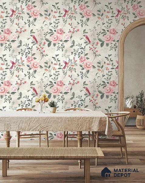 10292-1 | 17ft x 3.5 ft (42 Inches) Florals Look Wallpaper - 59 Sq. Ft. | Minimum 15% wastage during installation