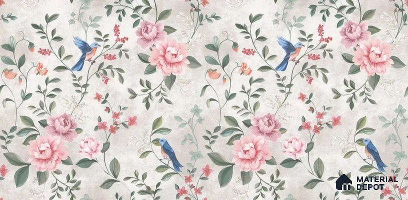 10292-2 | 17ft x 3.5 ft (42 Inches) Florals Look Wallpaper - 59 Sq. Ft. | Minimum 15% wastage during installation