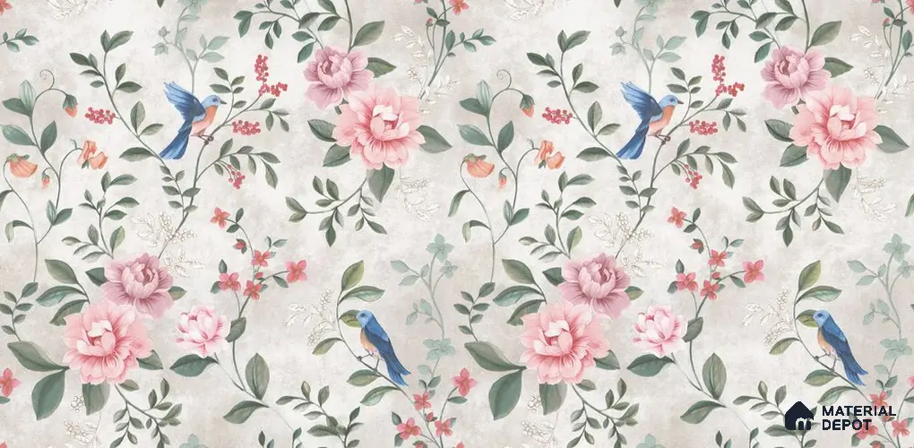 10292-2 | 17ft x 3.5 ft (42 Inches) Florals Look Wallpaper - 59 Sq. Ft. | Minimum 15% wastage during installation