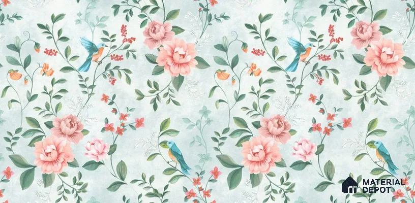 10292-3 17ft x 3.5 ft (42 Inches) Floral Look Wallpaper - 59 Sq. Ft. | Minimum 15% wastage during installation