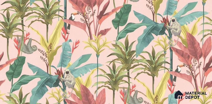 10293-1 | 17ft x 3.5 ft (42 Inches) Florals Look Wallpaper - 59 Sq. Ft. | Minimum 15% wastage during installation