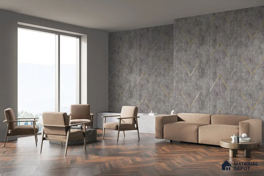 10302-3 | 17ft x 3.5 ft (42 Inches) Geometric Look Wallpaper - 59 Sq. Ft. | Minimum 15% wastage during installation