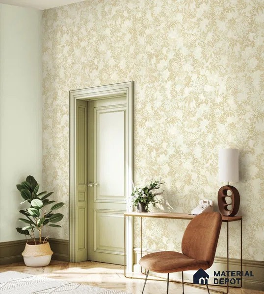 10319-7 | 17ft x 3.5 ft (42 Inches) Fabric Look Wallpaper - 59 Sq. Ft. | Minimum 10% wastage during installation