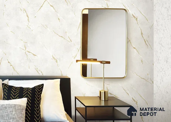 10323-1 | 17ft x 3.5 ft (42 Inches) Marble Look Wallpaper - 59 Sq. Ft. | Minimum 10% wastage during installation