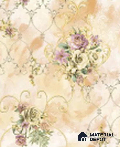 KA 7006 | 10 Meter x 20.86 Inches Damask Look PVC Wallpaper - 56.94 Sq. Ft | Minimum 15% wastage during installation