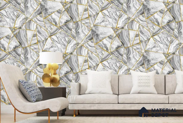 RG7009 | 10 Meter x 20.86 Inches Abstract Look PVC Wallpaper - 56.94 Sq. Ft | Minimum 15% wastage during installation